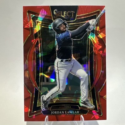 2025 Panini Select - Jordan Lawlar #62 Red Cracked Ice Prizm /299 Diamondbacks