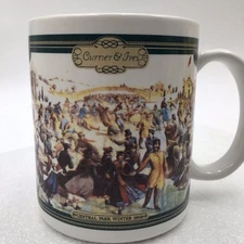 Currier & Ives Coffee Mug Print Central Park Winter 1862 Houston Harvest