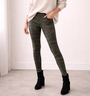 #ad Sanctuary Camo Ponte Leggings Pants Green Camouflage Stretch Skinny XL 31x28 $16.80