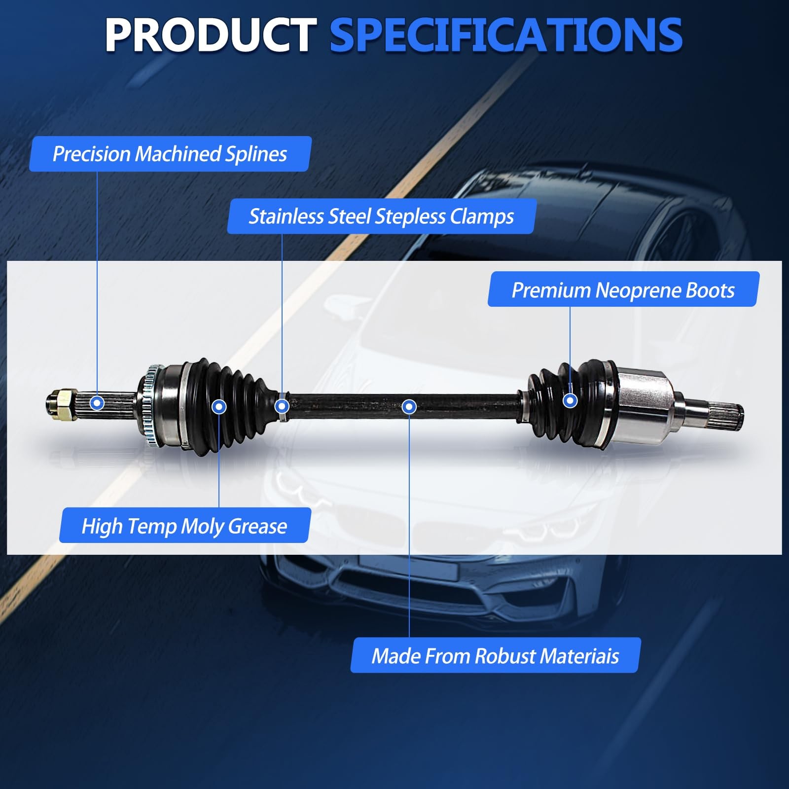 Maxfavor Rear Passenger Side CV Axle Shaft Kit for Acura NSX 3.2L Manual Trans