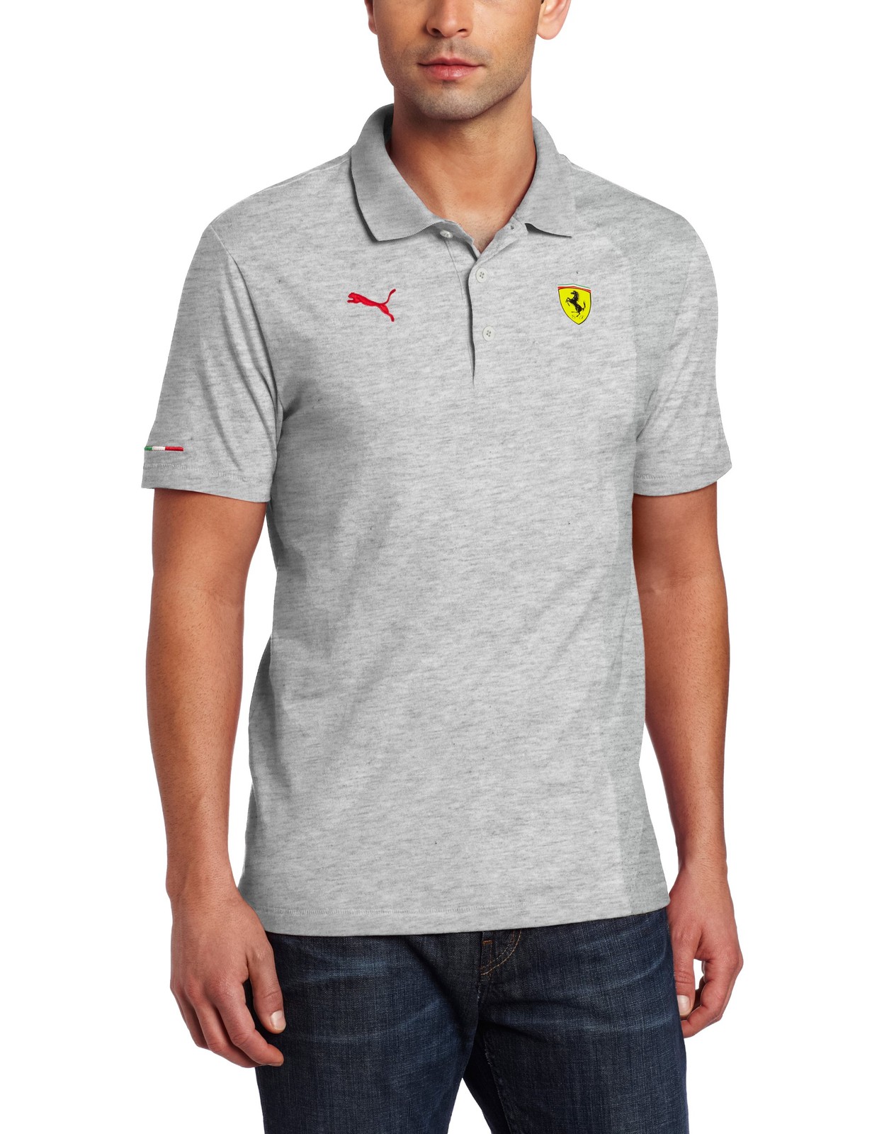 PUMA Mens SF Polo Light Gray Heather Large 5390₽