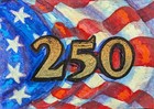 Aceo Original 2.5"By 3.5" Hand Painted, American Flag, 250 Years, OOAK, Misael  — photo 1