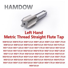 1PC Left Hand Threading Taps M30 M31 M32 M33 M34 LH Metric Straight Flute Tap