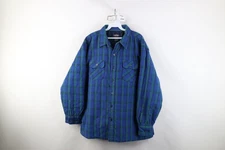 Vtg 80s 90s Streetwear Mens 2XB Quilted Flannel Button Shirt Jacket Jac Shirt