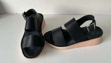 Clark’s Black Leather Polyveldt Sandals S 5 Brand New RRP£70