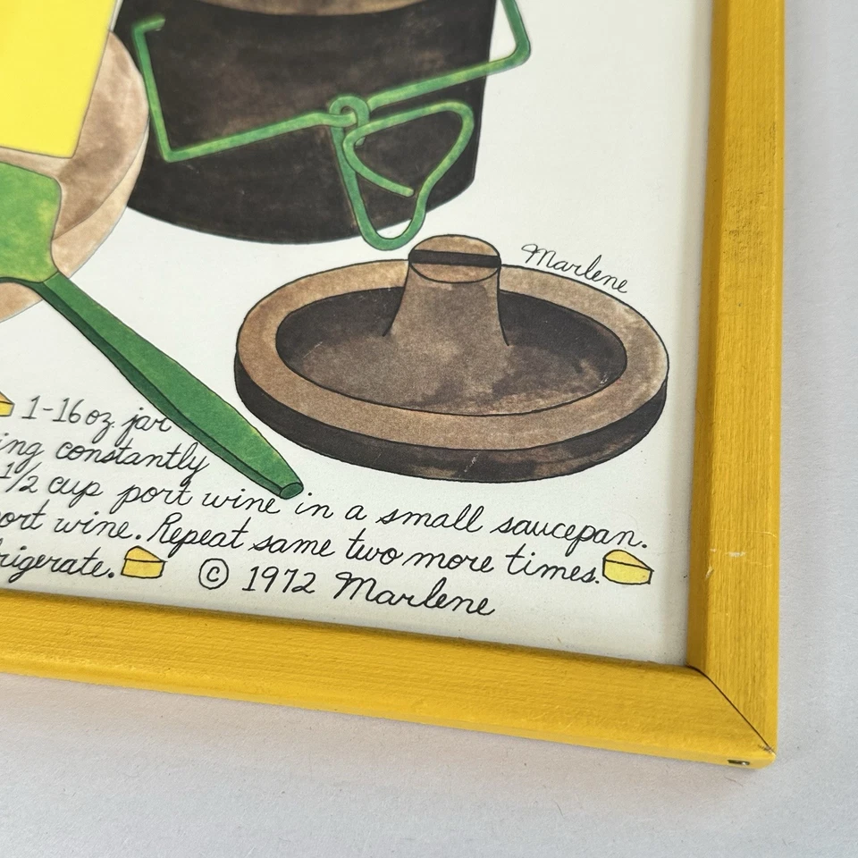 Vintage Soovia Janis Impressão Artística Marlene 72 Vinho do Porto Queijo Cheddar Cozinha Emoldurada - Imagem 3 de 4