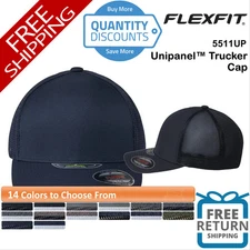 🔥 Flexfit Unipanel Trucker Cap Hat five-panel seamless, mid-profile 5511UP