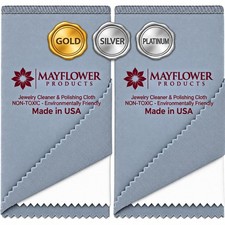 Large Cotton Polishing Cloth Set of 2 for Jewelry, Coins  Silverware - 11x14
