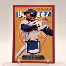 2004 Fleer Platinum Gary Sheffield Game Worn Patch /500 RARE Yankees Braves VTG