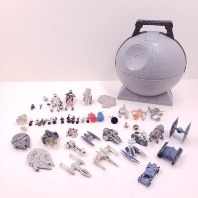 Hasbro Mixed Star Wars Titanium Die Cast LOT Plus Figures, Parts, Case 