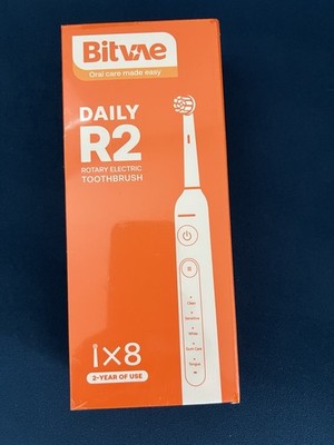 Bitvae R2 Rotating Electric Toothbrush for Adults with 8 Brush Heads, Black, New