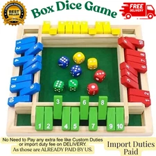Shut the Box Dice Game Wooden Board Math Number Game Family for 1-4 Players
