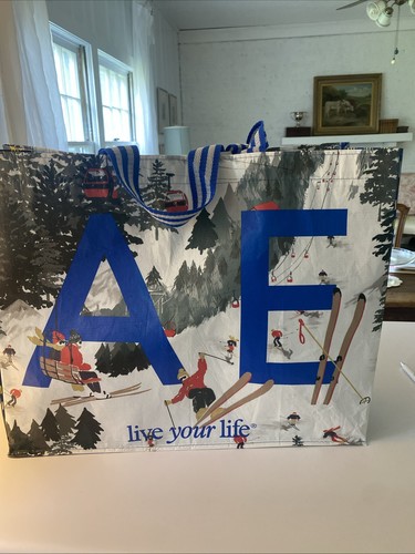 Limited Edition American Eagle Large Tote Bag Ski Snow Trees Live Your Life 2025