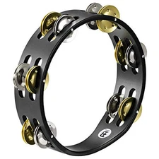 Meinl Percussion Compact Wood Tambourine with Dual Alloy Plated Steel/Solid