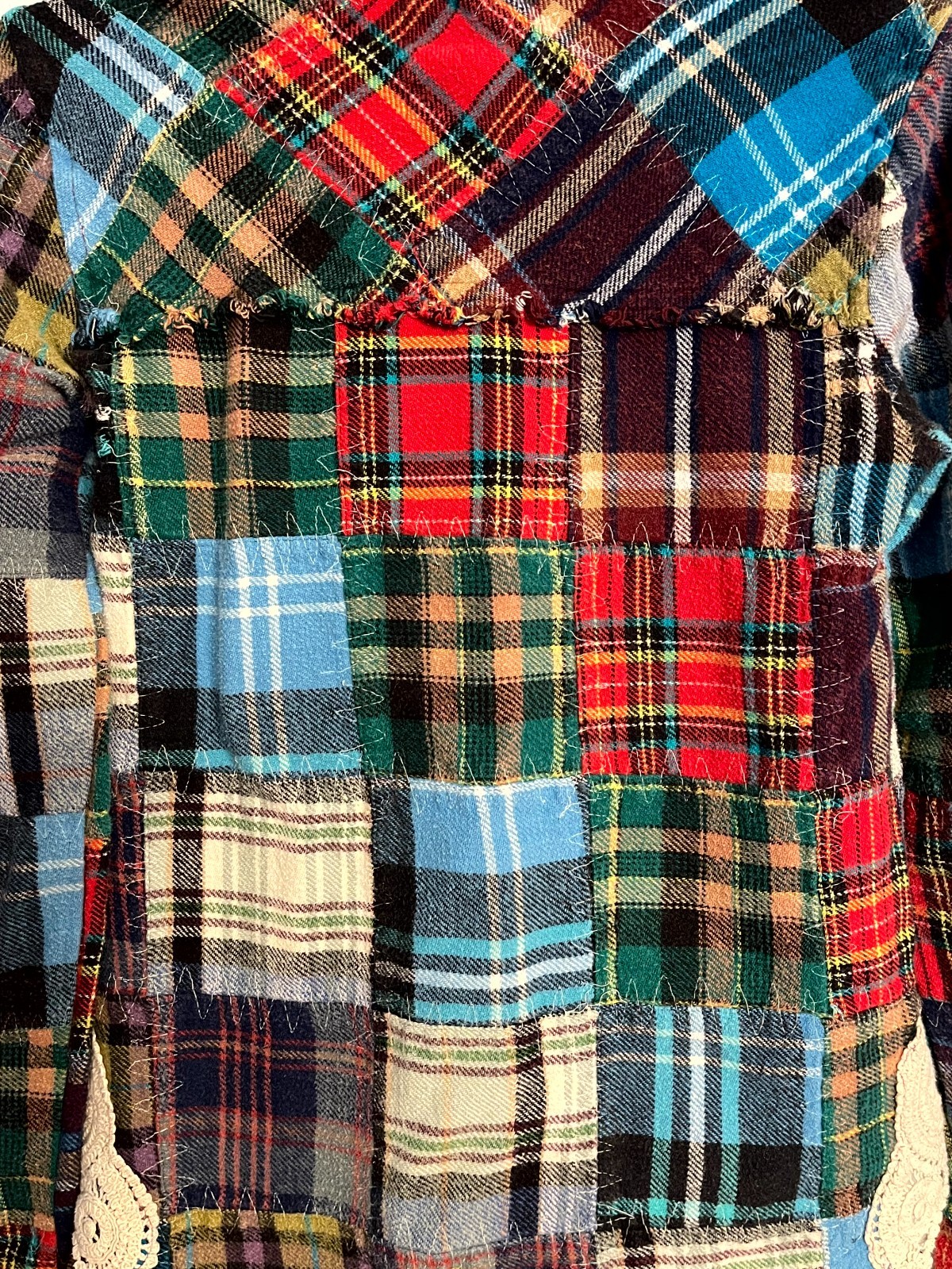 Free People We The Free Patchwork Lost In Plaid Flannel Shirt  RARE  XS image 9