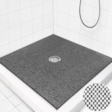 Non-Slip Square Shower Mat 36x36 Inch with Drain Hole