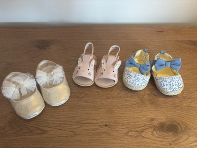 3 PAIRS BABY SHOES - NEXT & MATALAN - 0-6M - NEW