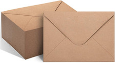 50 Pack 5x7 Envelopes Brown Kraft A7 with V Flap For Invitations, Wedding, Gra