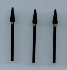 LEGO x 3 Black Minifigure, Weapon Pike / Spear Handle with Flat End Castle