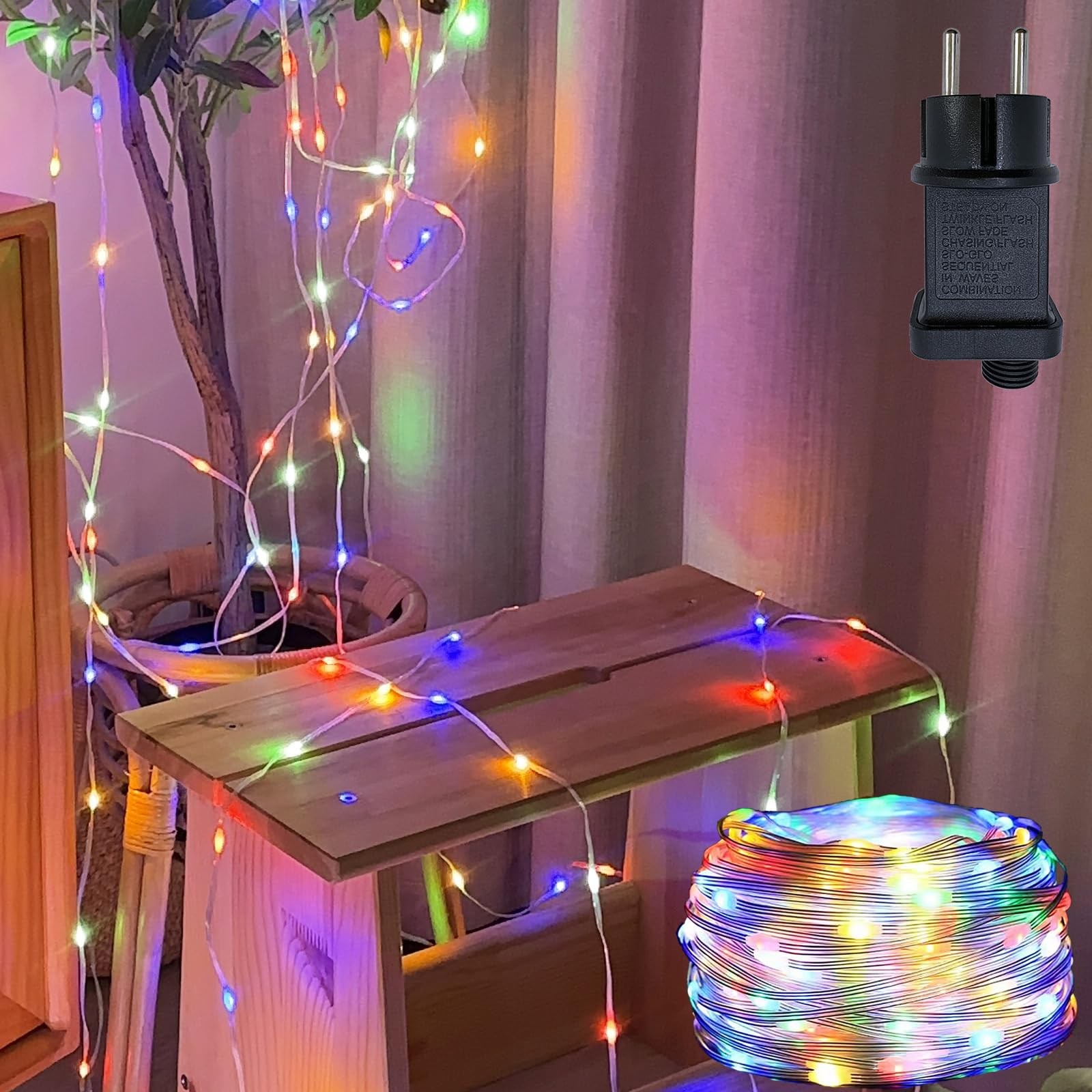 Guirlande lumineuse extérieur 10m anti-panne 100 LED colorées pour illuminer les zones sombres