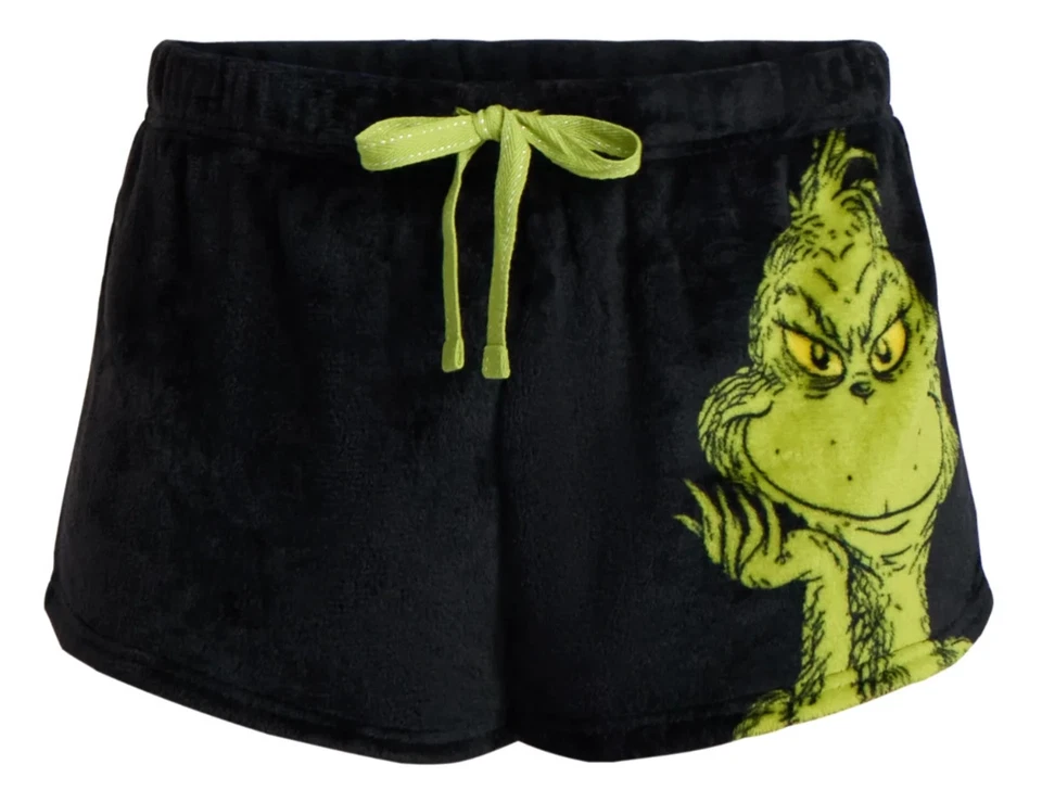 Pantalones cortos para dormir Dr. Seuss The Grinch para mujer talla S 4-6 Minky, paquete de 2 NUEVO Foto 4 de 4