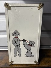 Vintage 50 s Metal Doll Steamer Trunk Closet Case Poodles Cass Toys 13,5 x7