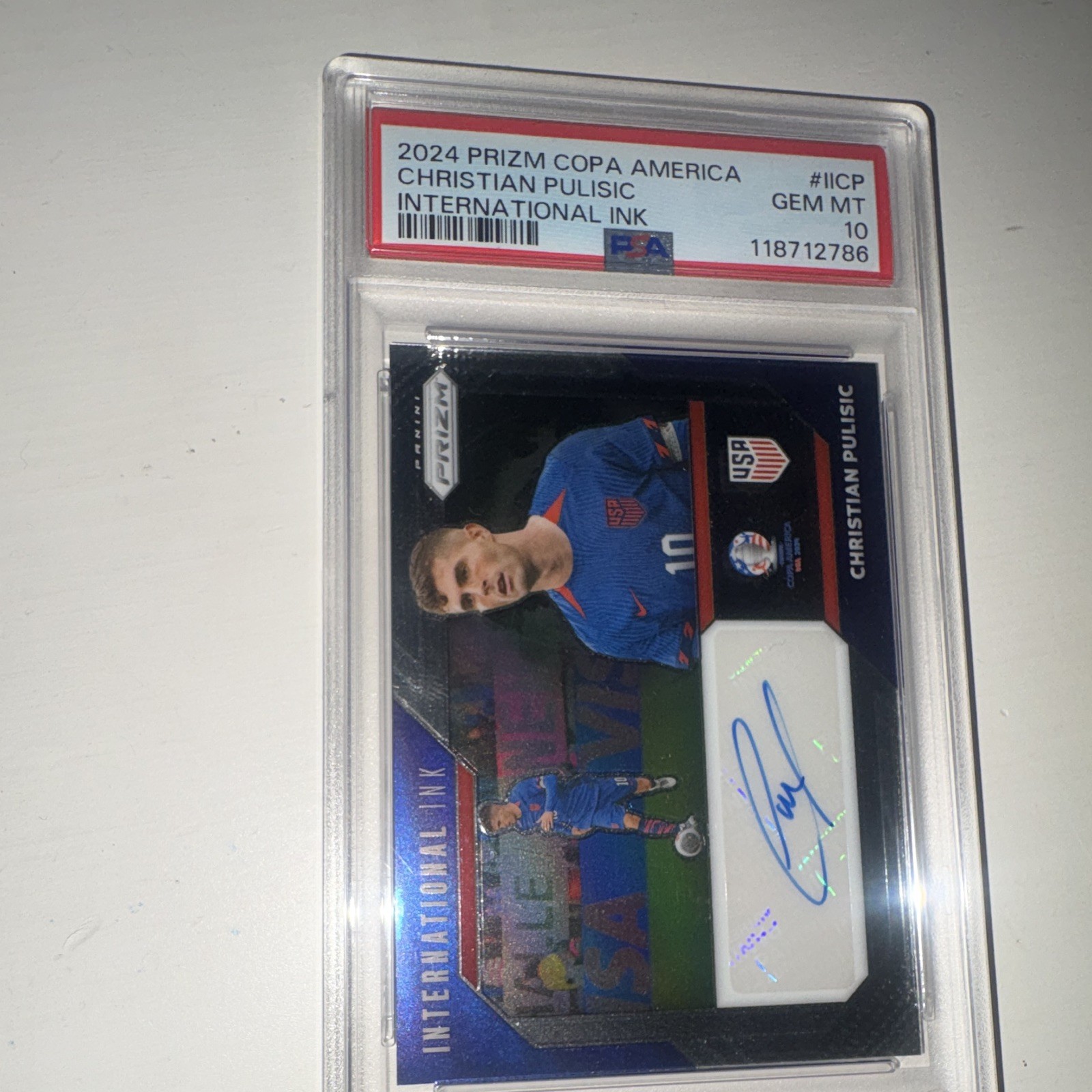 Panini 2024 Prizm Int'l Ink Christian Pulisic Auto #II-CP PSA 10 view 3