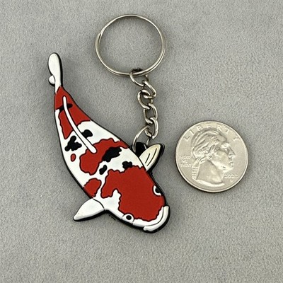Sera Aquarium Products Orange Koi Fish Vinyl Rubber Keychain Key Ring #64880