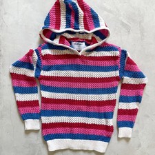 Old Navy Coastal Boho Preppy Beach Striped Hooded Cotton Sweater Kids Unisex 4T