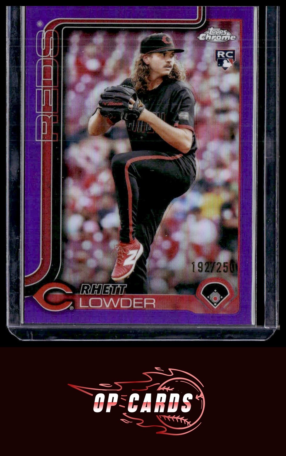 Rhett Lowder 2025 Topps Chrome #147 Purple Refractors #/250, Free Shipping