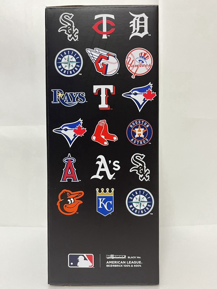 BE@RBRICK AMERICAN LEAGUE (TM) BLACK Ver. 400% & 100% MLB MEDICOM