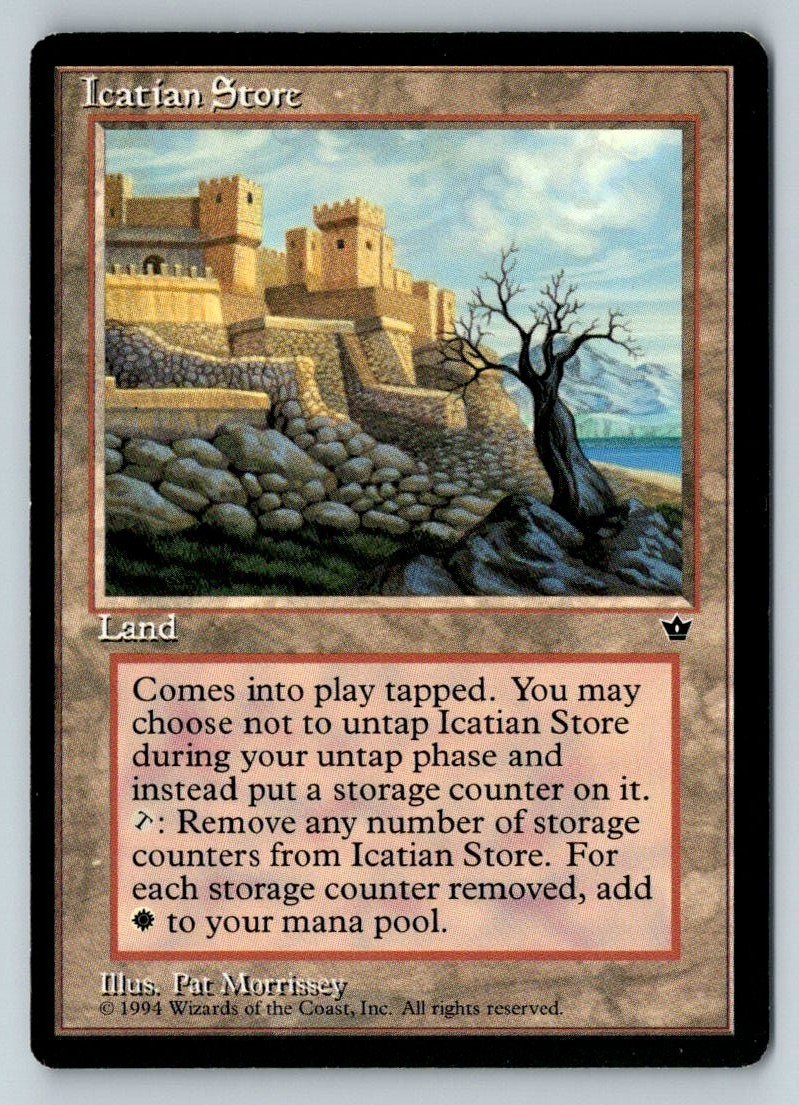 Icatian Store MTG 1994 Fallen Empires Storage Land Pat Morrissey White WOTC NM