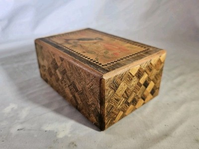 Vintage Japanese Himitsu-Bako Secret Puzzle Box Mt. Fuji Yosegi