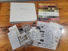 Wedding Scrapbook Lot - 12x12 Scrapbook, 10 Sleeves, 180 Sheets, Sticker Packs