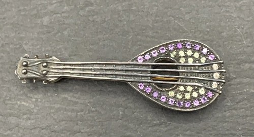 Broche MANDOLINA amatista, peridoto y diamante oro y plata - Imagen 3 de 11