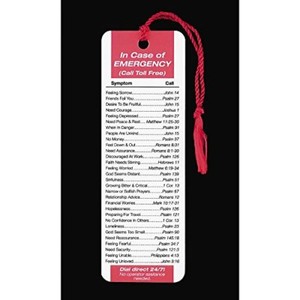 in case of emergency bible verses 2 x 6 cardstock tassel bookmark pack