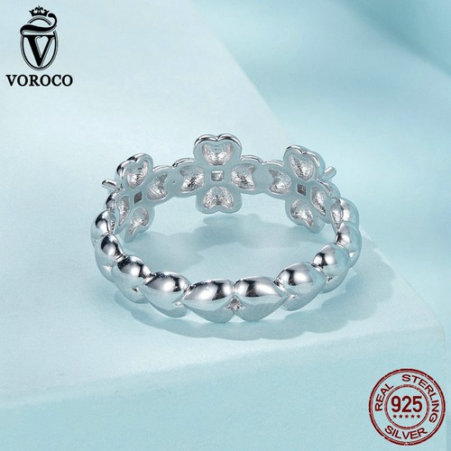 Anello Trifoglio Quattro Foglie Vroco Classic Real Argento Sterling 925 Donna Regalo Gioielli - Foto 6 di 15