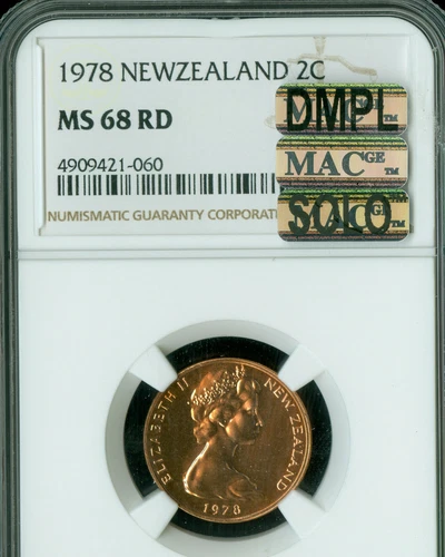 1978 NEW ZEALAND 2 CENTS NGC MS68 RD DMPL PQ MAC SOLO FINEST GRADED SPOTLESS .