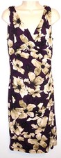 Lauren Ralph Lauren Women's Size 8 Sleeveless Floral Stretch Lined Midi Dress