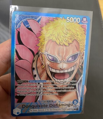 One Piece TCG Donquixote Doflamingo OP01-060 V.2 AA Leader NM Paramount War ENG