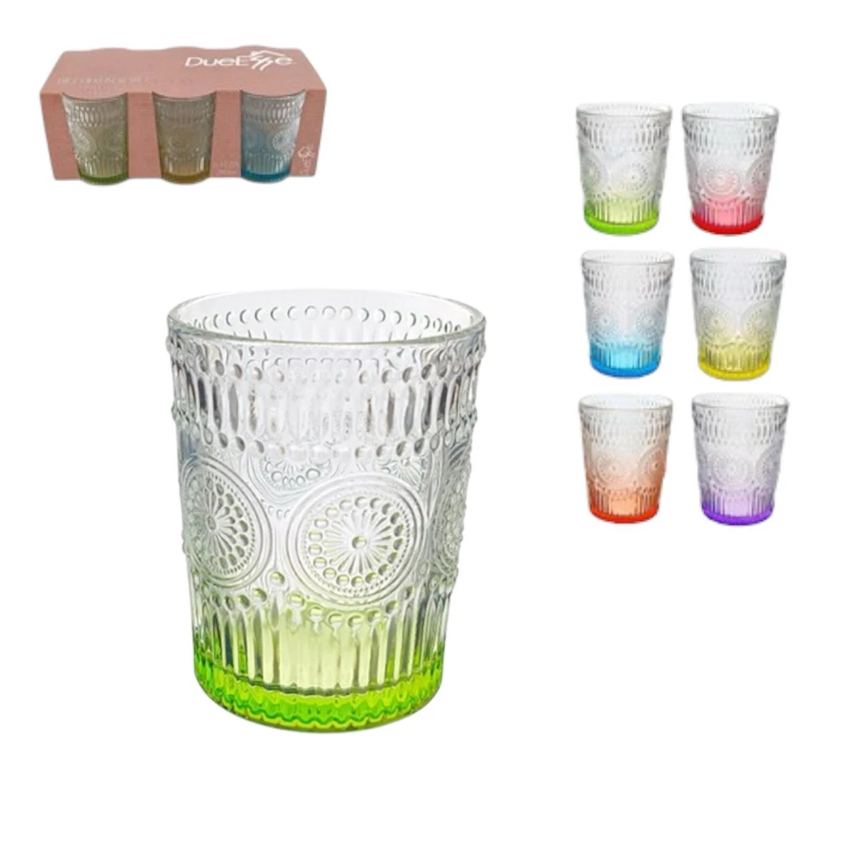 Set 4 Bicchieri Krosno Deco 410 Ml – Colorati, Per Acqua E Sidro – Lavaggio A Mano