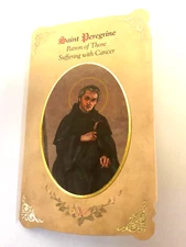 Saint Peregrine Laziosi  (The Cancer Saint)  Prayer Card + Medal, New #PCM-024