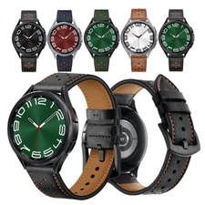 Premium Leather Watch Band Strap For Samsung Galaxy Watch 7 40/44mm 6 43mm 47mm