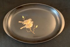 Birds on Branch Couroc California Oblong Tray 14 3/4" x 10" MCM Made in USA