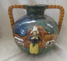 grand joli  vase en faïence DESVRES par Géo Martel hauteur 25cm