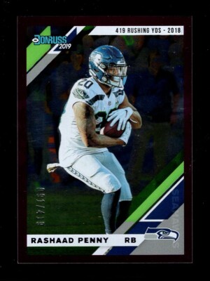 2019 DONRUSS STAT LINE PURPLE #247 RASHAAD PENNY 91/419 SEAHAWKS