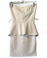 La Seala USA Strapless White Mini Dress Size Small Summer Party Preppy Formal
