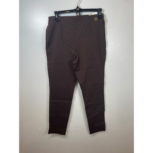 Michael Kors Pull-On Ankle Pants High-Rise Super Skinny Slim Leg Brown
