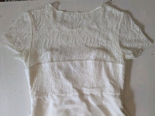 Standesamt Brautkleid S 38 100% Seide Séraphine Umstand creme weiß Spitze - Bild 8 von 12