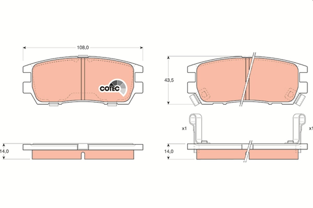 GDB1127 TRW Brake Pad Set, disc brake for MITSUBISHI